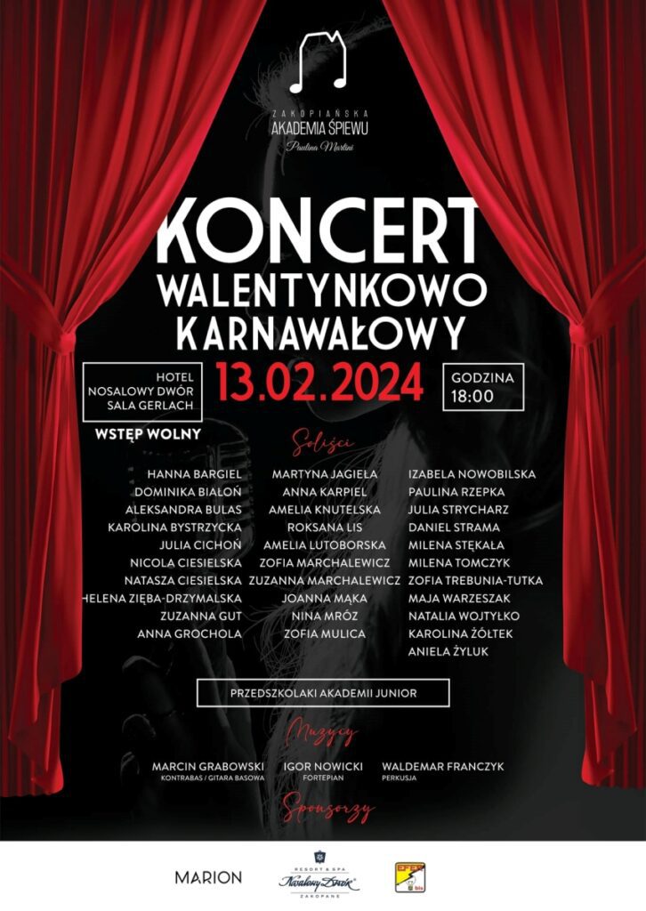 Koncert Walentynkowy Zakopiańskiej Akademii Śpiewu