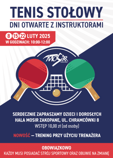 Dni otwarte z instruktorami tenisa stołowego