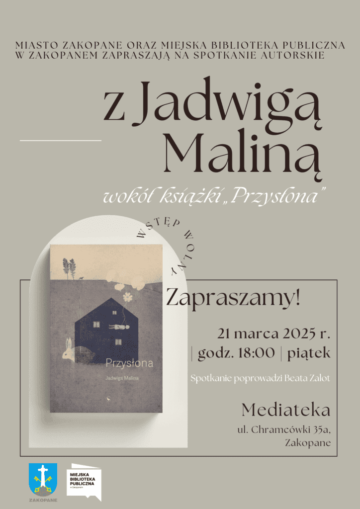 Spotkanie autorskie z Jadwigą Maliną wokół książki „Przysłona”