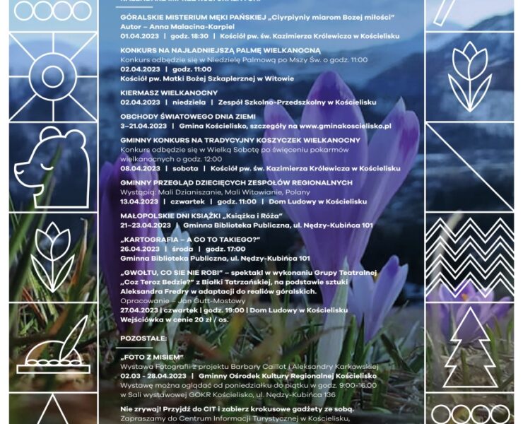Kalendarz wydarzeń w gminie Kościelisko, kwiecień 2023
