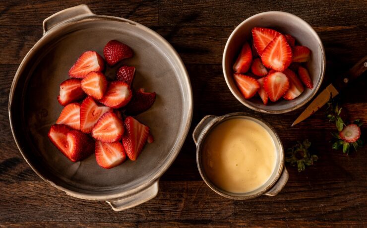 Truskawki w sosie zabaglione