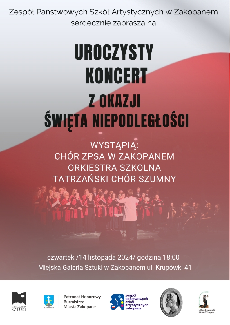Koncert z okazji Święta Niepodległości 1 Uroczysty koncert z okazji Święta Niepodległości