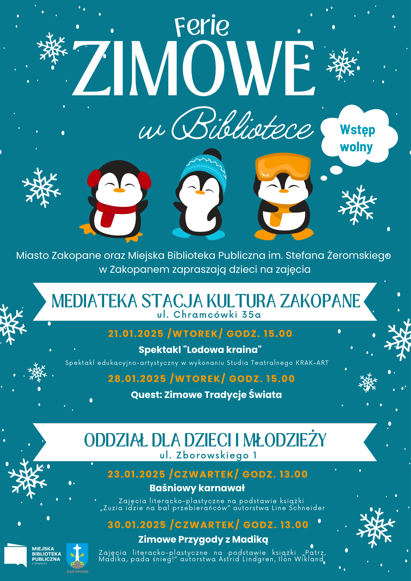 Ferie Zimowe w Bibliotece Miejskiej w Zakopanem