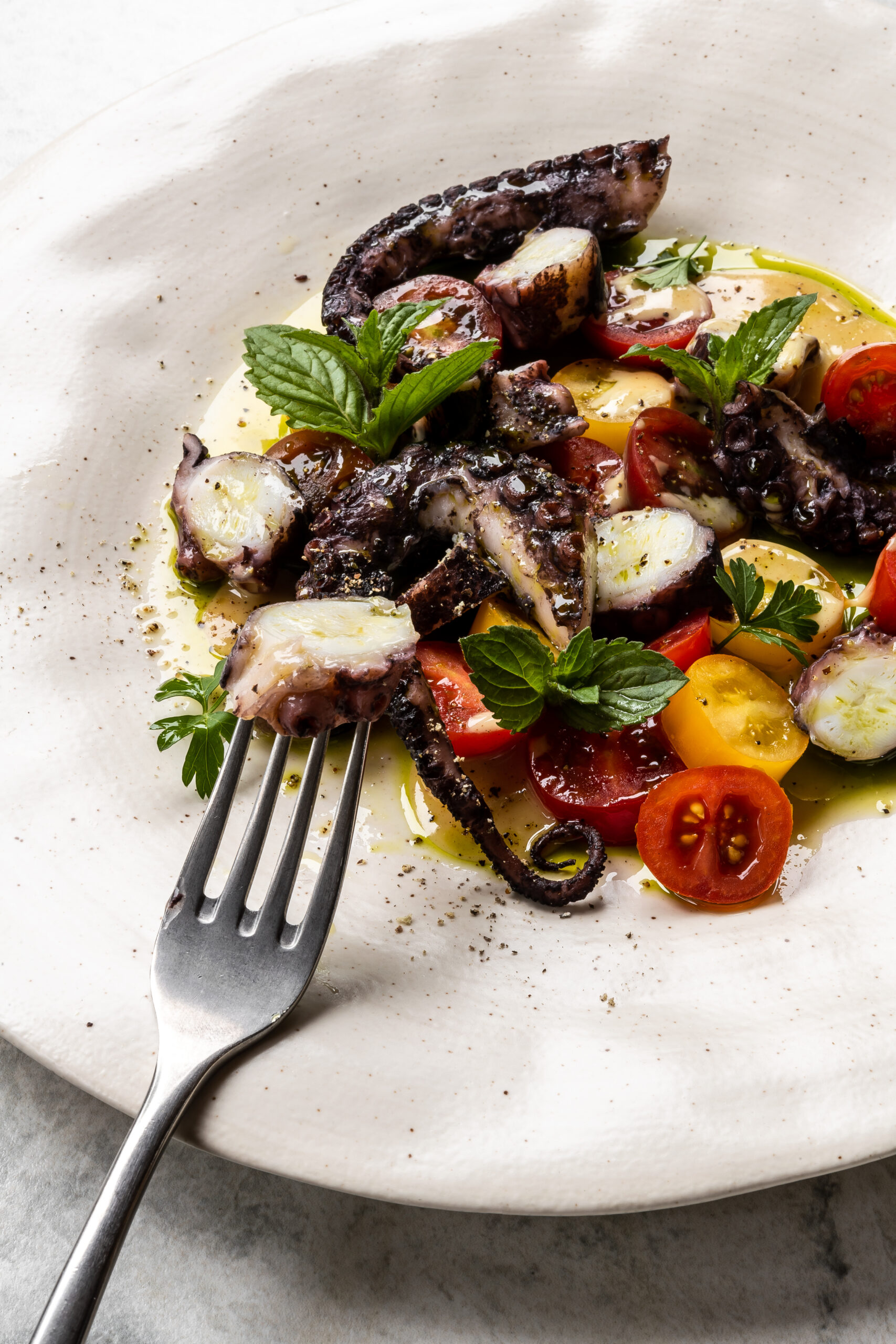 Pomidory z ośmiornicą 